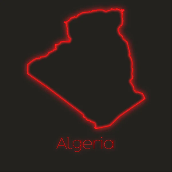 Neon Obrys Alžírska — Stock fotografie