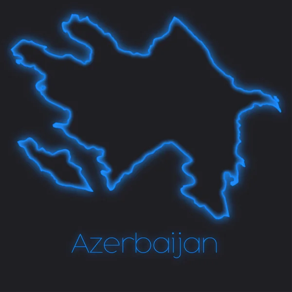 Profilo Neon Dell Azerbaigian — Foto Stock