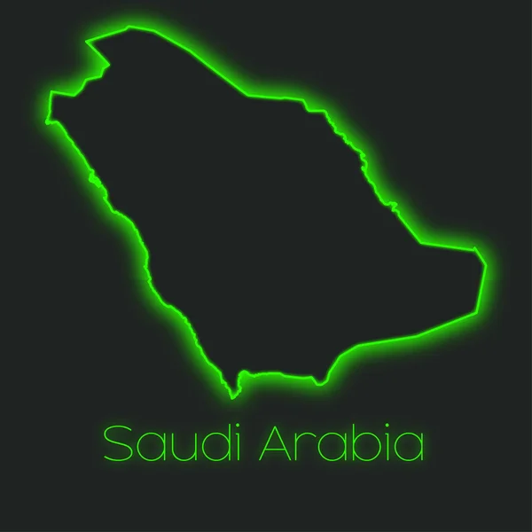 Profilo Neon Dell Arabia Saudita — Foto Stock