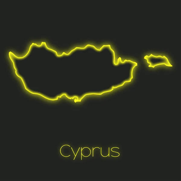 Neon Obrys Kypru — Stock fotografie