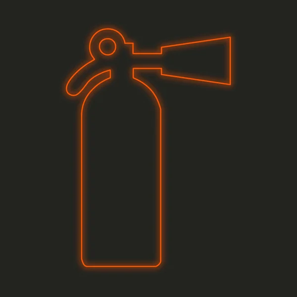 Neon Icon Isolated Black Background Fire Extinguisher — Stock Photo, Image