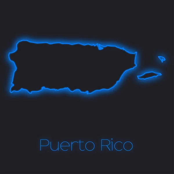 Neon Outline Puerto Rico — Stock Photo, Image