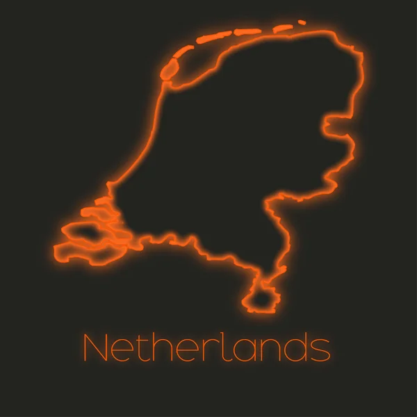 Een Neon Schets Van Nederland — Stockfoto