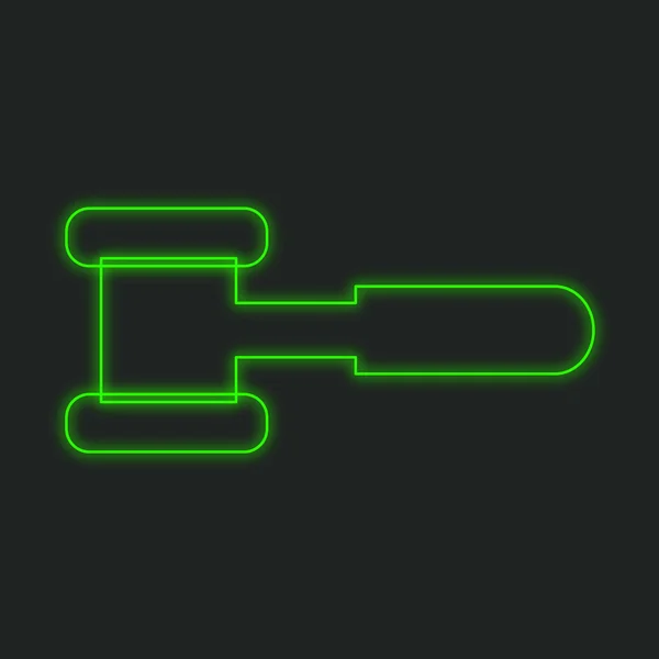 Ein Neon Symbol Isoliert Auf Schwarzem Hintergrund Hammer — Stockfoto