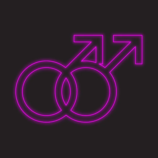 Een Neon Pictogram Geïsoleerd Een Zwarte Achtergrond Gay — Stockfoto