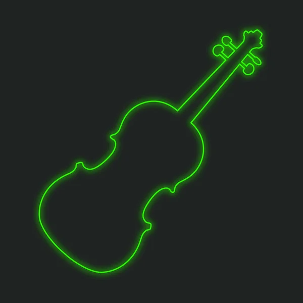 Neon Icon Isolated Black Background Violin — Stock Photo, Image