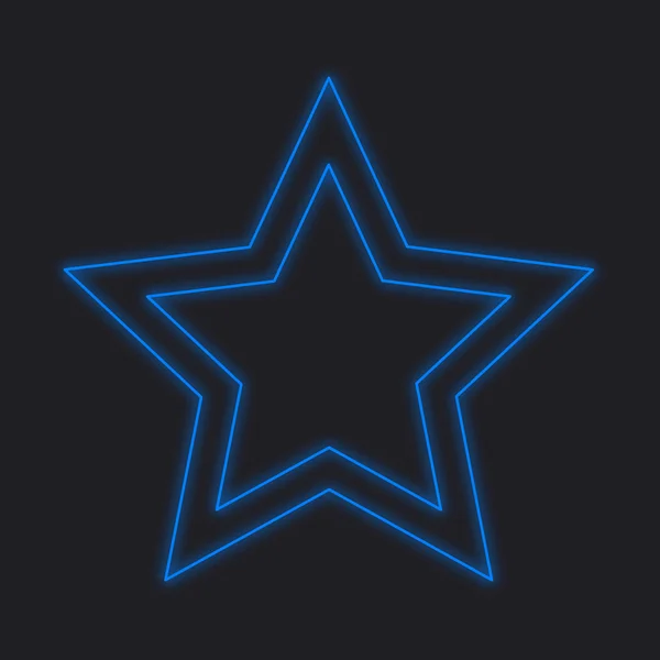 Neon Ikon Elszigetelt Fekete Alapon Star — Stock Fotó