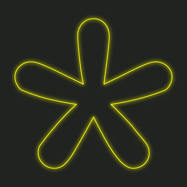 A Neon Icon Isolated on a Black Background - Blobbed Star