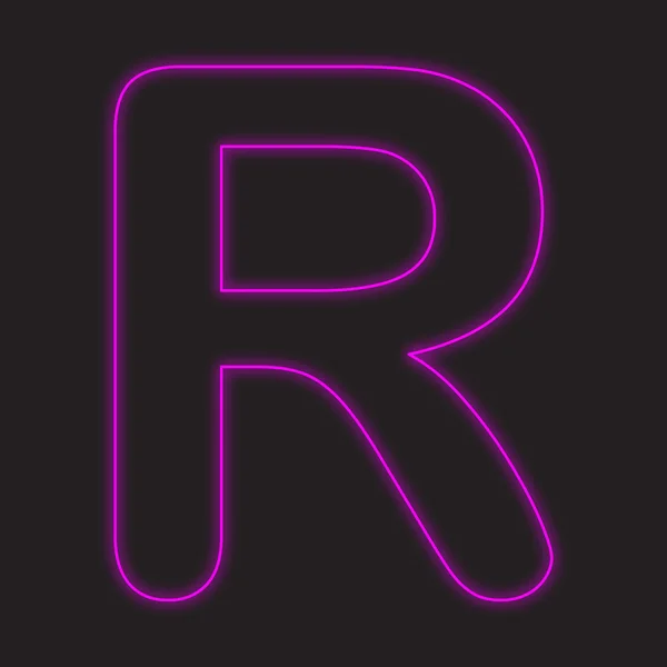 A Neon Icon Isolated on a Black Background - R