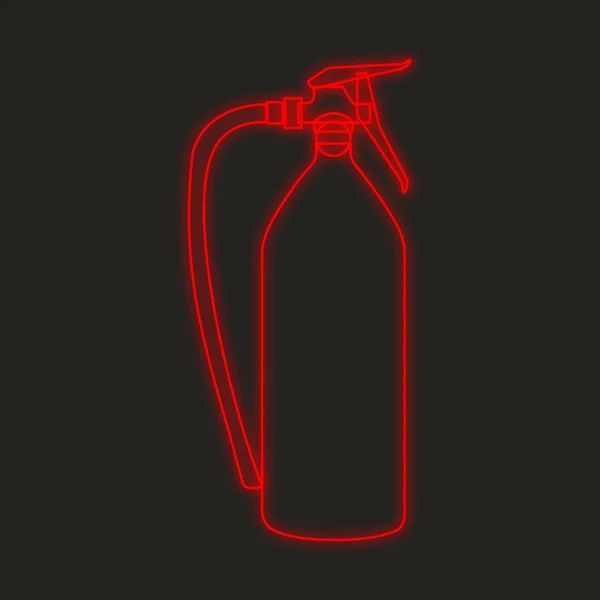 Ikona Neon Białym Czarnym Tle Fire Extinguiser Duże — Zdjęcie stockowe