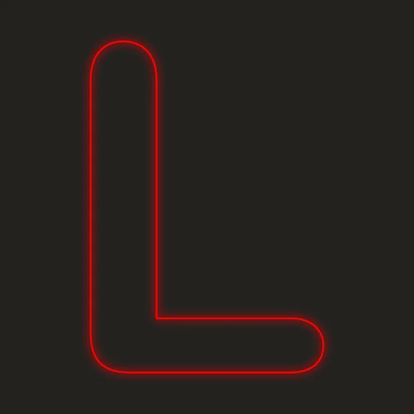 A Neon Icon Isolated on a Black Background - L