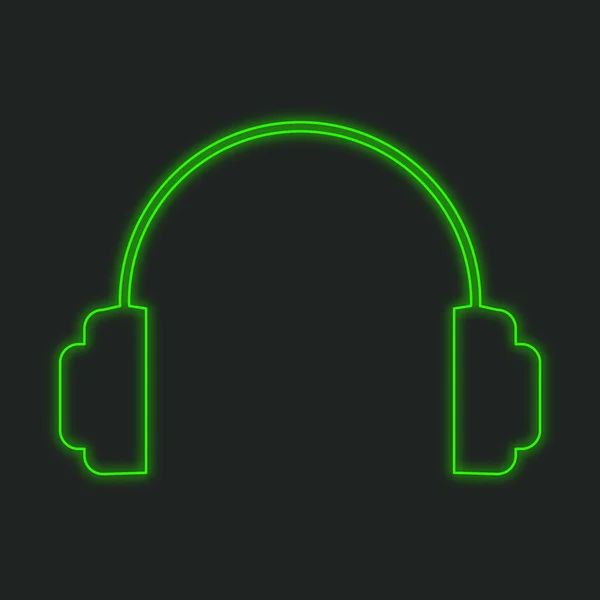 A Neon Icon Isolated on a Black Background - Headphones