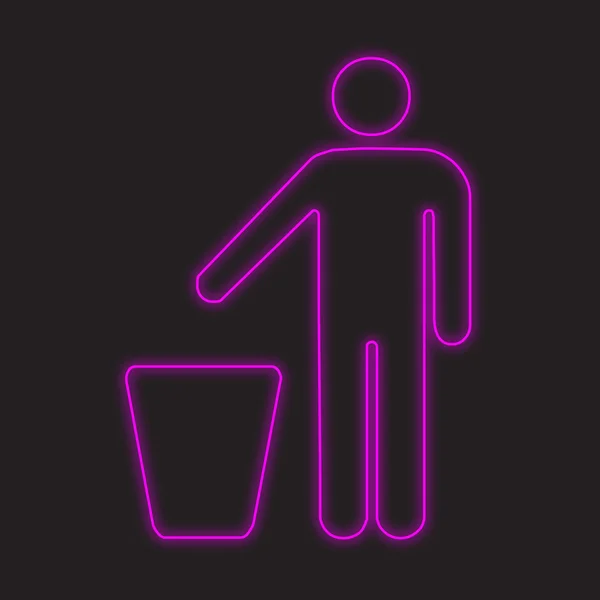 Een Neon Pictogram Geïsoleerd Een Zwarte Achtergrond Manbin — Stockfoto