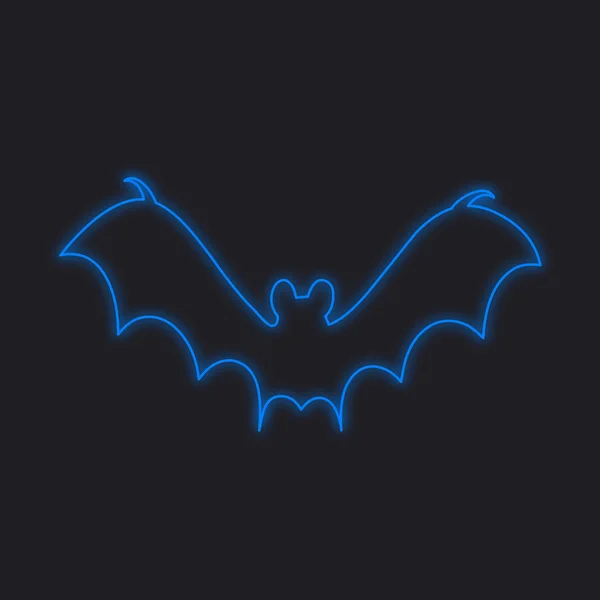 Neon Icon Isolated Black Background Bat2 — Stock Photo, Image