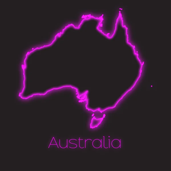 Profilo Neon Dell Australia — Foto Stock