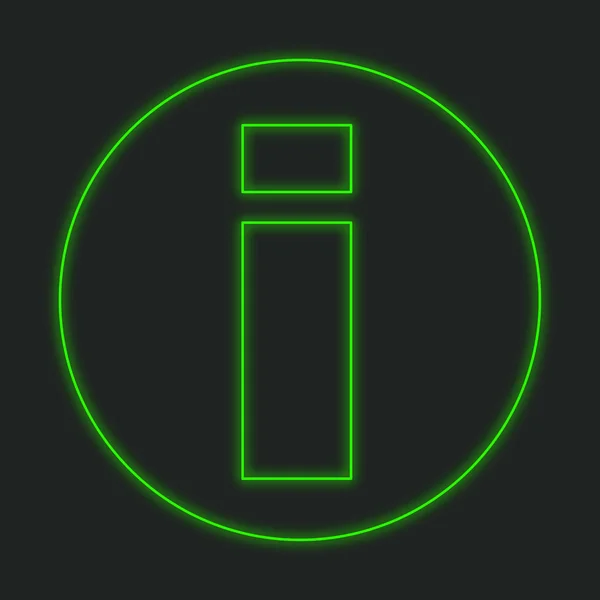 A Neon Icon Isolated on a Black Background - Round Info