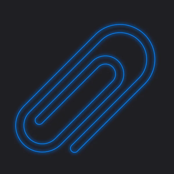 A Neon Icon Isolated on a Black Background - Paperclip