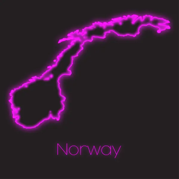 Neon Outline Norway — Stock Photo, Image