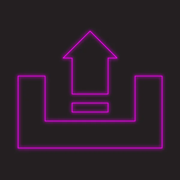 Ein Neon Symbol Isoliert Auf Schwarzem Hintergrund Hochladen — Stockfoto
