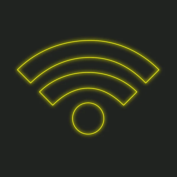 Icona Neon Isolata Sfondo Nero Wifi — Foto Stock