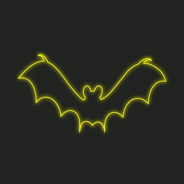 Neon Icon Isolated Black Background Bat2 — Stock Photo, Image