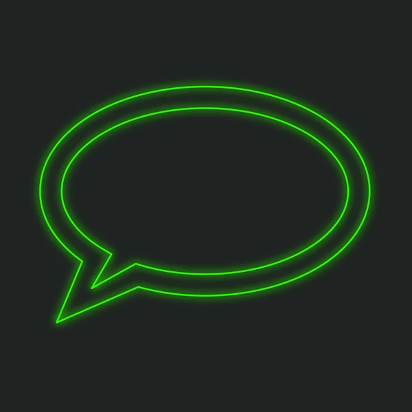 A Neon Icon Isolated on a Black Background - Speech Bubble