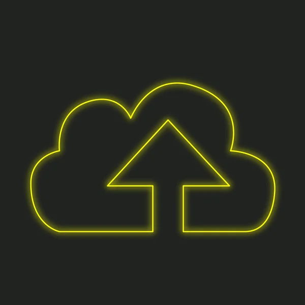 A Neon Icon Isolated on a Black Background - Cloud Upload