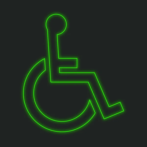 Neon Icon Isolated Black Background Wheelchair — Stock Photo, Image