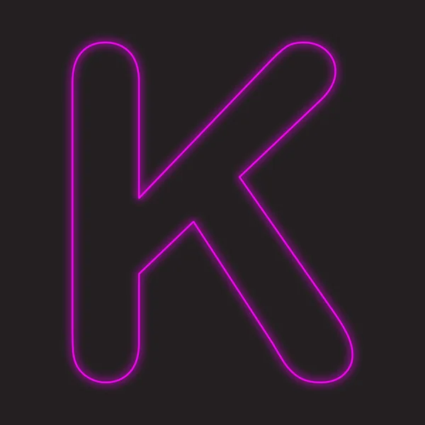 A Neon Icon Isolated on a Black Background - K