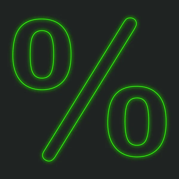 A Neon Icon Isolated on a Black Background - Percent