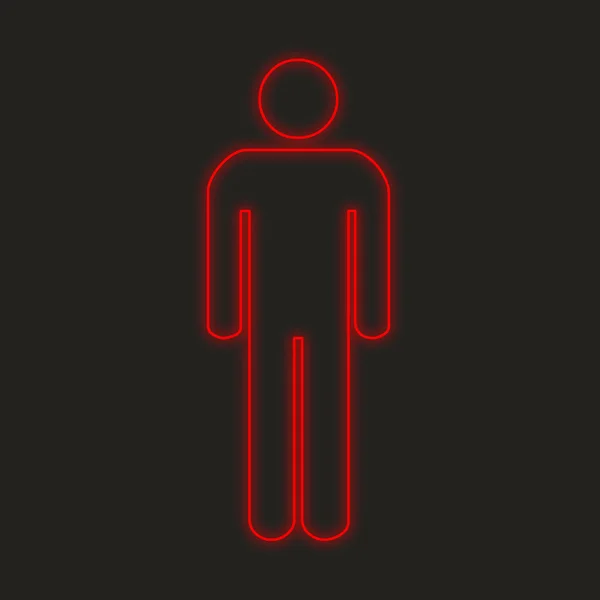Neon Ikon Isolerad Svart Bakgrund Man — Stockfoto