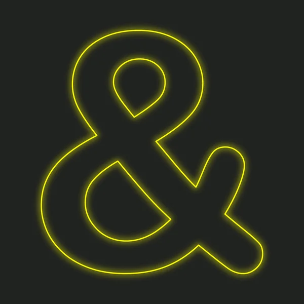 Icono Neón Aislado Sobre Fondo Negro Ampersand — Foto de Stock