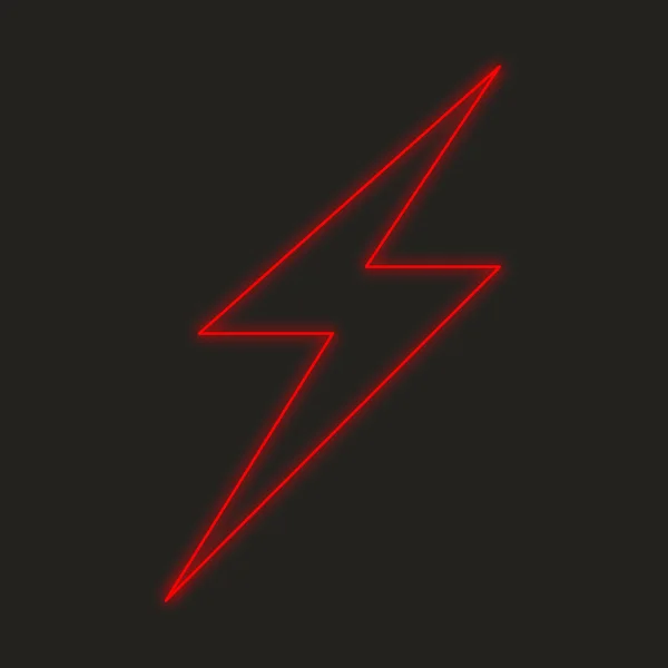 Een Neon Pictogram Geïsoleerd Een Zwarte Achtergrond Lightning Bolt — Stockfoto