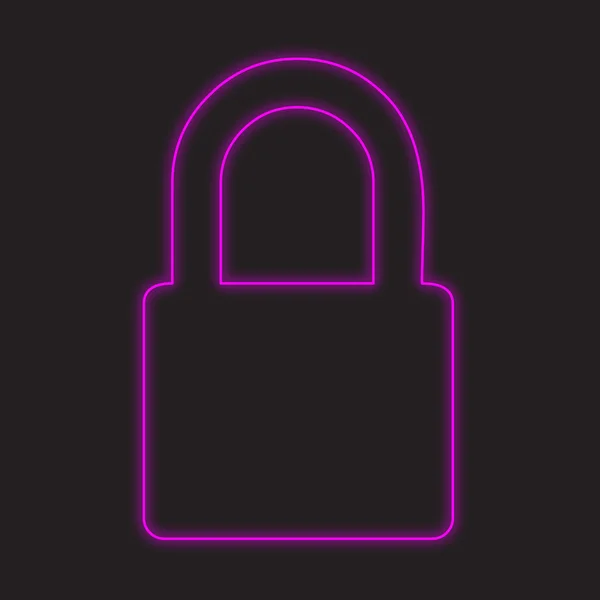 Neon Icon Isolated Black Background Padlock — Stock Photo, Image