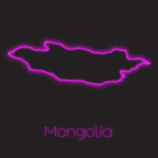 Neon Obrys Mongolska — Stock fotografie