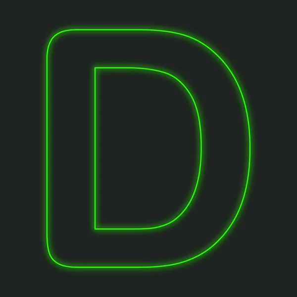 A Neon Icon Isolated on a Black Background - D
