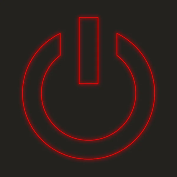 Неоновая Икона Изолированная Черном Фоне Power — стоковое фото