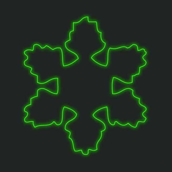 Neon Icon Isolated Black Background Snowflake — Stock Photo, Image