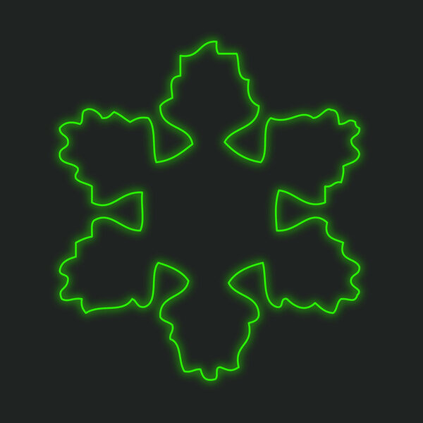 A Neon Icon Isolated on a Black Background - Snowflake