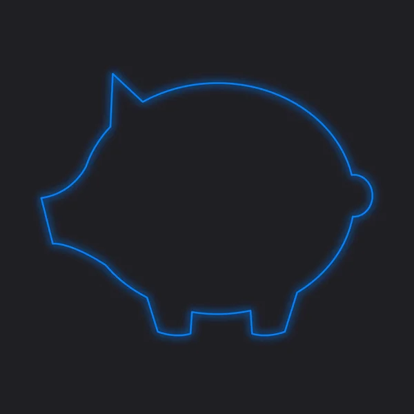 Icono Neón Aislado Sobre Fondo Negro Piggy Bank — Foto de Stock