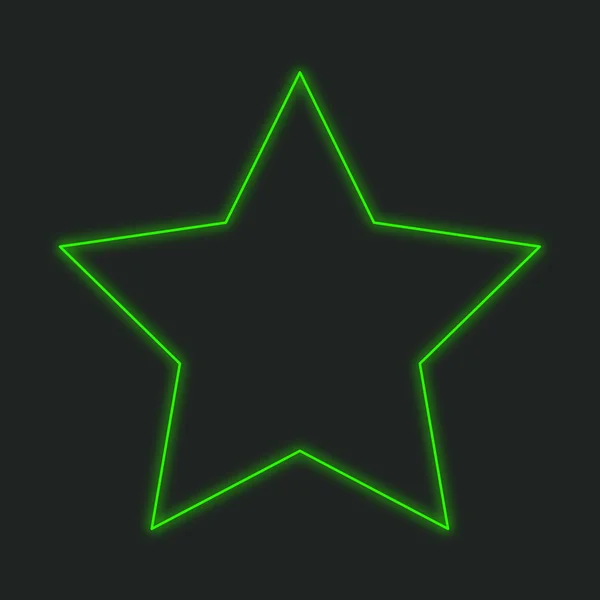 A Neon Icon Isolated on a Black Background - 5 Pointed Star
