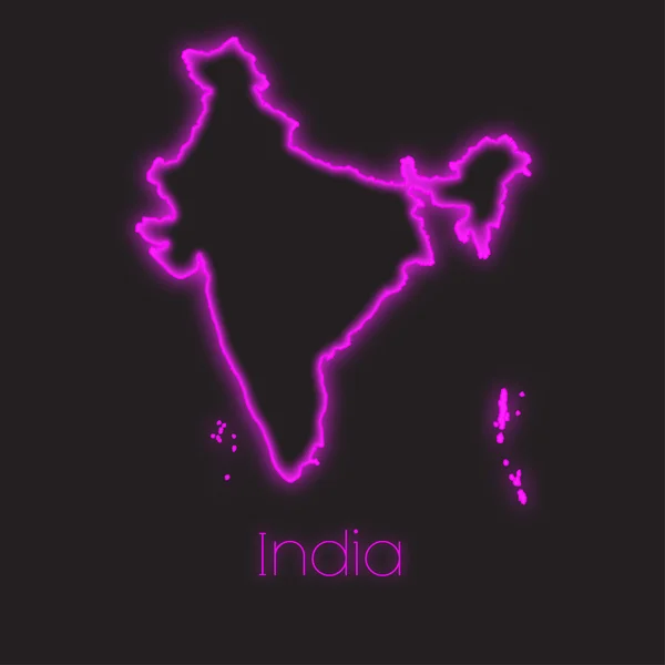 Neon Vázlata India — Stock Fotó