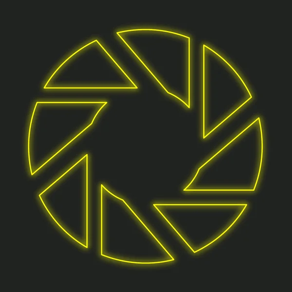 A Neon Icon Isolated on a Black Background - Shutter