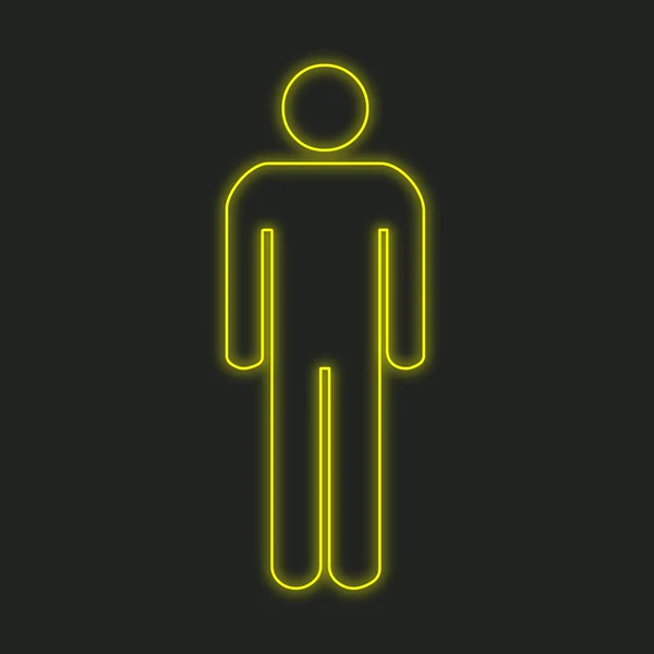 Ein Neon Symbol Isoliert Auf Schwarzem Hintergrund Mann — Stockfoto