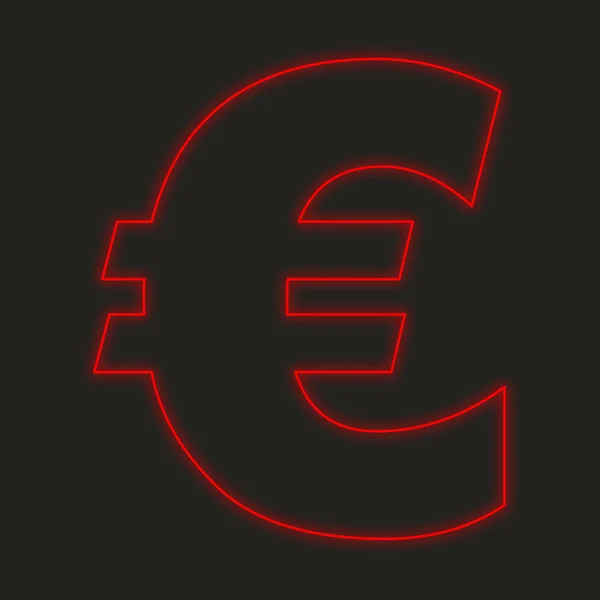 Ein Neonfarbenes Symbol Auf Schwarzem Hintergrund Eurozeichen — Stockfoto
