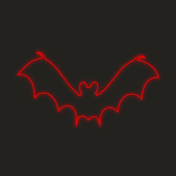 Neon Icon Isolated Black Background Bat2 — Stock Photo, Image