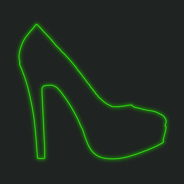 Neon Icon Isolated Black Background High Heels — Stock Photo, Image