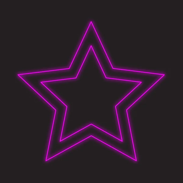 Ein Neon Symbol Isoliert Auf Schwarzem Hintergrund Stern — Stockfoto