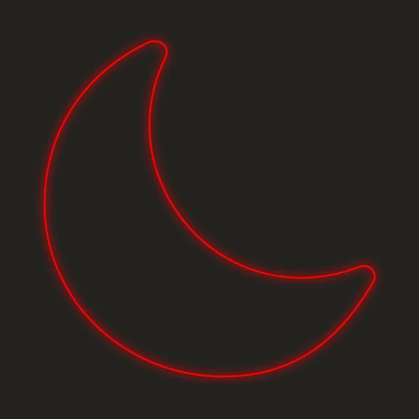 Neon Ikon Isolerad Svart Bakgrund Moon — Stockfoto