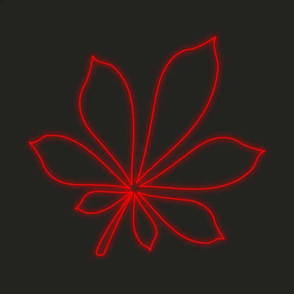 Неонова Ікона Ізольована Чорному Тлі Leaf2 — стокове фото
